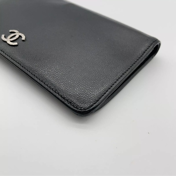 Authentic Chanel Caviar Black Brilliant Coco Long Wallet W/Box - Picture 8 of 16